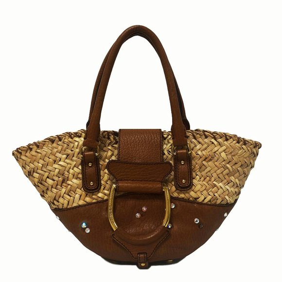 Dolce & Gabbano Raffia Crystal Straw Tote - Picture 1 of 7